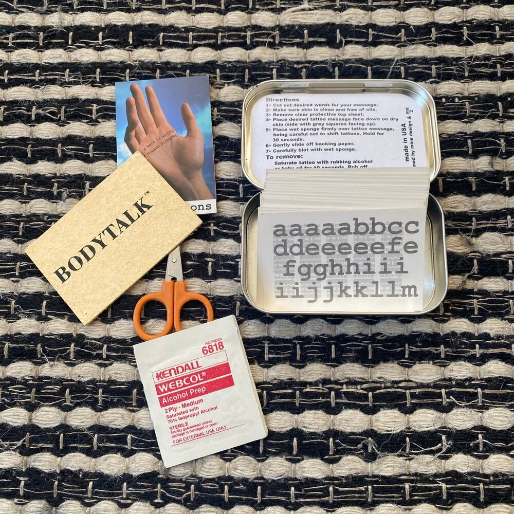 🌿 Bodytalk Magnetic Poetry Mega Temporary 250 Word Symbol Tattoo Tin Kit